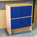 Maple and Blue 4 Door Storage Cupboard Cabinet